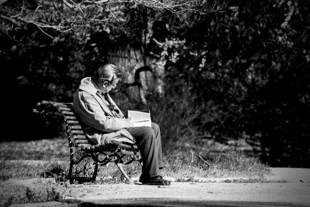 elder on bench