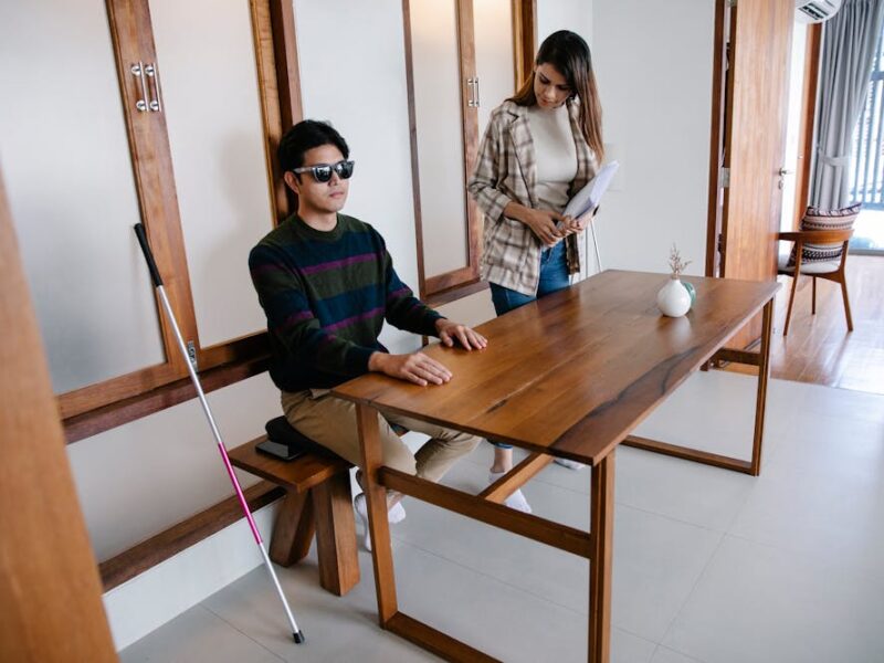 caretaker for blind man